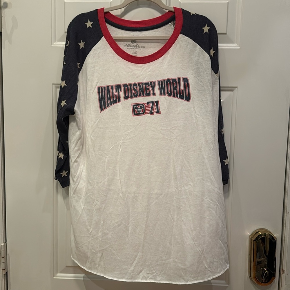 Womens 3X Walt Disney World, red, white and blue shirt